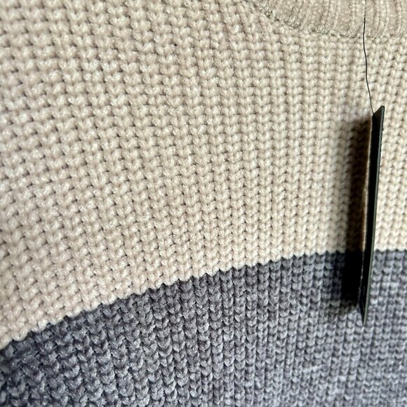 NWT Lulus Colors of Autumn Beige Multi Striped Chenille Knit Sweater Dress Sz L - Picture 5 of 12